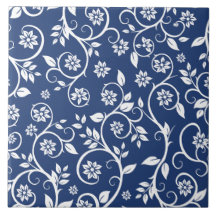 blue and white floral pattern