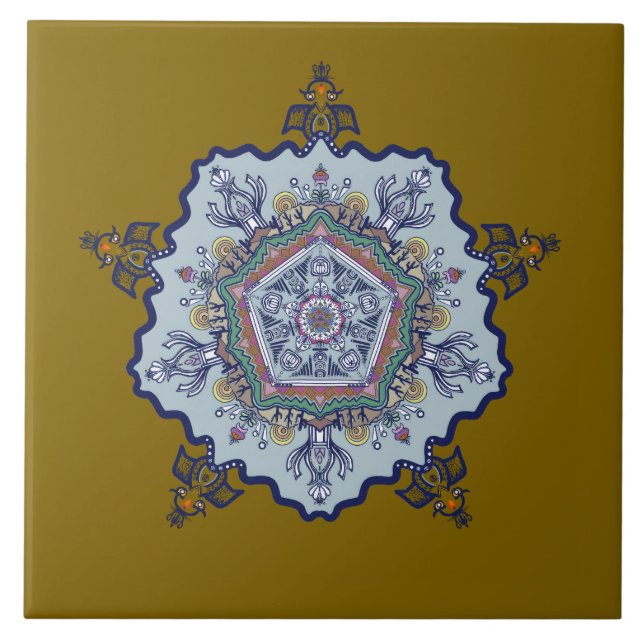 Carreau Blue china design.  What do you see Ceramic Tile (Devant)