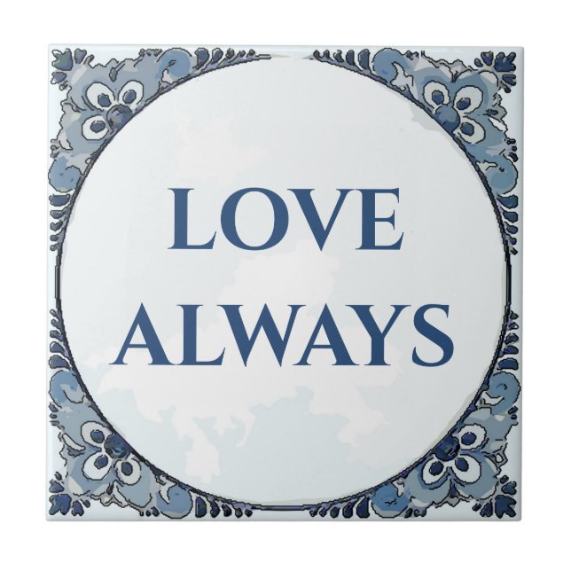 Carreau Blue Delft Look, modifier le texte Carrelage en cé (Devant)