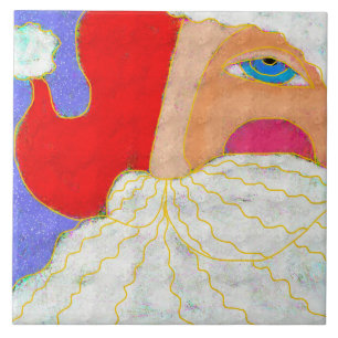 Carreau Blue Eyed Père Noël Art Abstrait