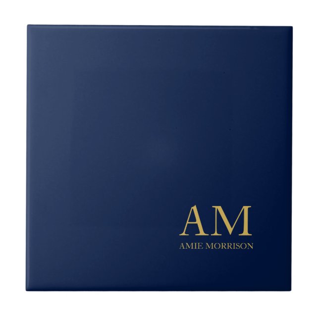 Carreau Blue Gold Colours Professionnel Lettres initiales  (Devant)