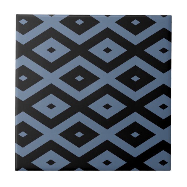 Carreau Blue grey and black diamond pattern (Devant)