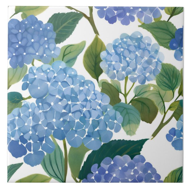 Carreau Blue Hydrangeas | Beau Floral Bush (Devant)