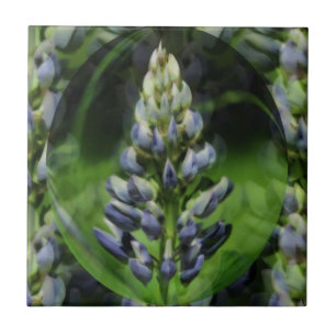 Carreau Blue Lupine Flower Art Abstrait