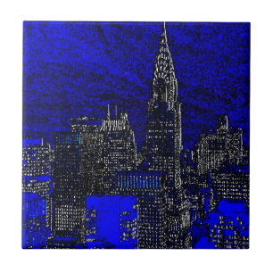 Carreau Blue Pop Art New York