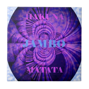 Carreau Blue Sky Hakuna Matata Kenya Giraffe Tissé Art C