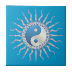 Carreau Blue Starburst Yin Yang