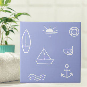 Carreau Blue Summer Ocean Salle de bain Motif pour enfants