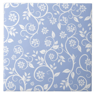 Carreau blue &white floral pattern