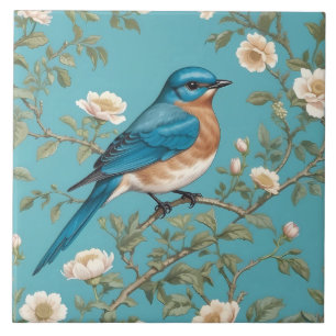 Carreau Bluebird William Morris Inspiré Turquois