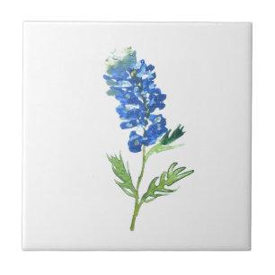 Carreau Bluebonnets Texas State Flowers Lupine Watercolor
