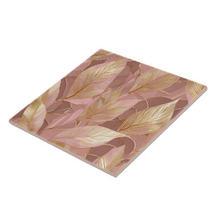 Carreau Blush Pink Gold Boho Modern Leaves Collection