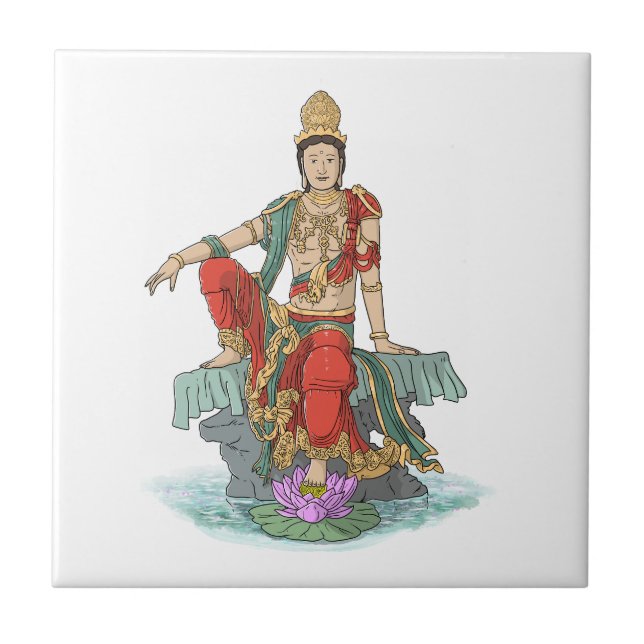 Carreau Bodhisattva de la céramique Compassion (Devant)
