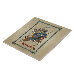 Carreau Bogatyre russe médiéval