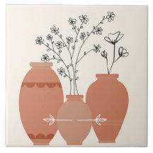 Bohème Bohémien Art Planters Abstraits en terre cu