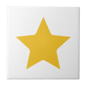 Carreau Bohème moderne Boho Yellow Gold Star Blanc