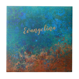 Carreau Boho Blue Cuivre Rustique