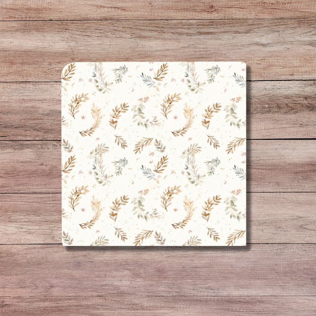 Carreau Boho Chic moderne Beige Neutral Feuille Brown (Modern Boho Chic Neutral Beige Brown Leaves Ceramic Tile)
