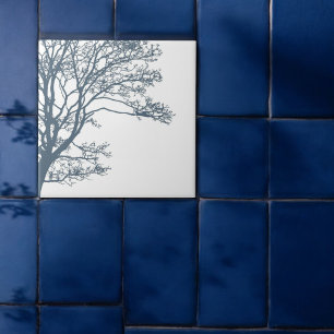 Carreau Boho d'arbre simple bleu