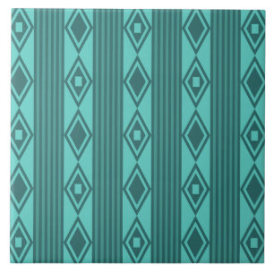 Carreau Boho Diamonds Gris Turquoise