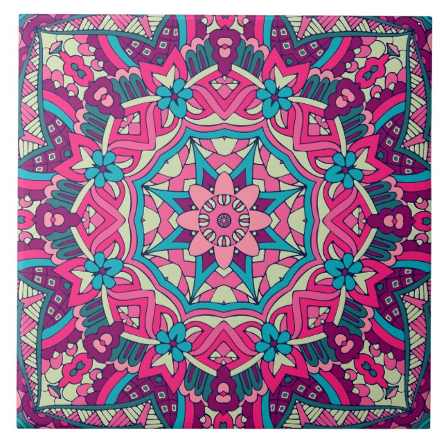 Carreau Boho Festive Mandala (Devant)