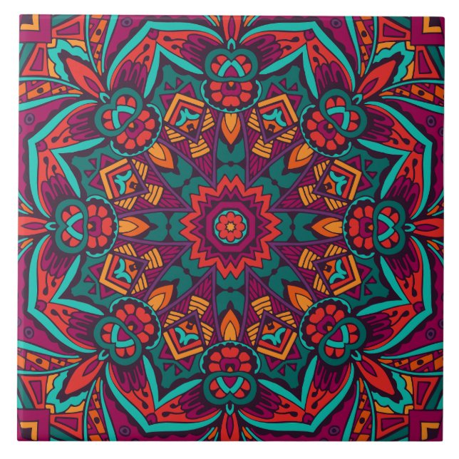 Carreau Boho Festive Mandala (Devant)