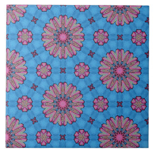 Carreau Boho floral rose