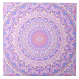 Carreau Boho Mandala, complexe coloré et trippé