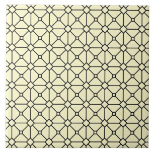 Carreau Boho moderne Motif noir et jaune Rhombus