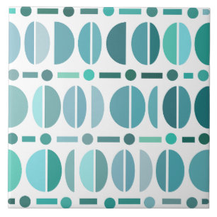 Carreau Boho Retro Bowls Motif Turquoise