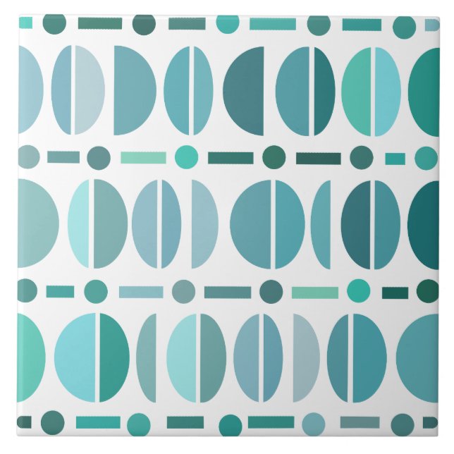 Carreau Boho Retro Bowls Motif Turquoise (Devant)