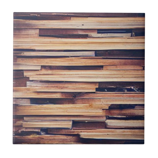 Carreau Bois planches design brun (Devant)