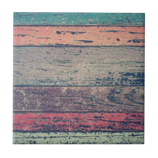 Carreau Bois rustique coloré de plage (Devant)