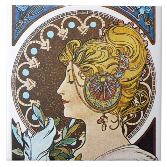 Carreau Boîte-cadeau de trépied de tuile de Nouveau d'art (Devant)