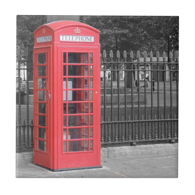 Carreau Boîte de Phonebox Rouge Londres (Devant)