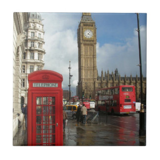 Carreau Boîte de téléphone de Londres et Big Ben (St.K)
