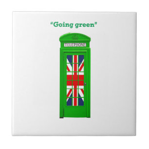 Carreau Boîte téléphonique londonienne "Go green"