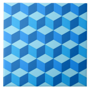 Carreau Boîtes 3D, Sapphire et Sky Blue 