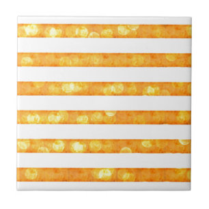 Carreau Bokeh Stripes Orange Et Blanc