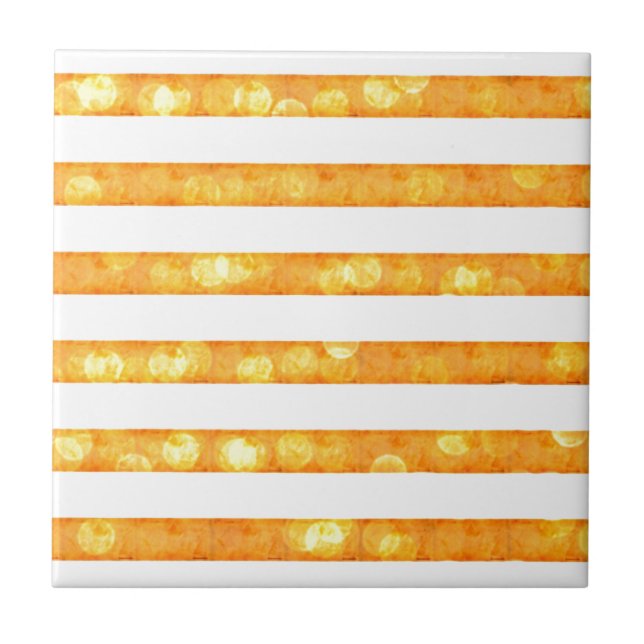 Carreau Bokeh Stripes Orange Et Blanc (Devant)