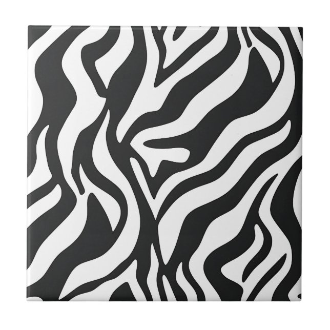 Carreau Bold Black White Zebra Stripe Wild Animal Pattern (Devant)