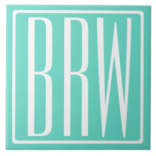 Carreau Bold Modern   White on aqua
