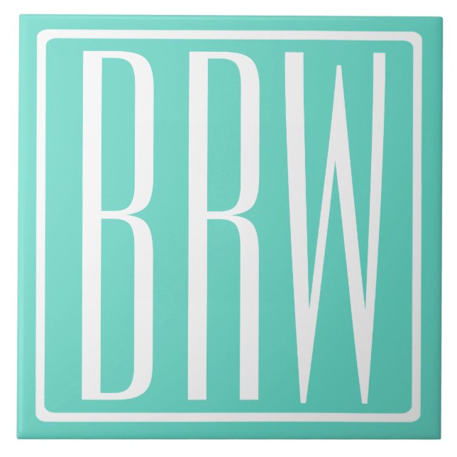 Carreau Bold Modern | White on aqua (Devant)