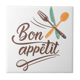 Carreau Bon Appétit Décor Cutlery Illustration