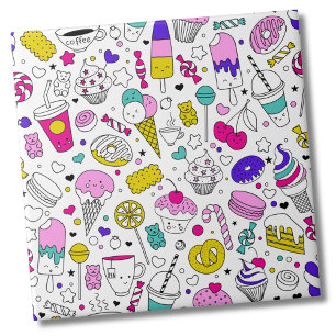 Carreau Bonbons colorés doux Motif