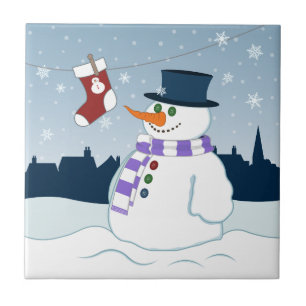 Carreau Bonhomme de neige et Noël de bas