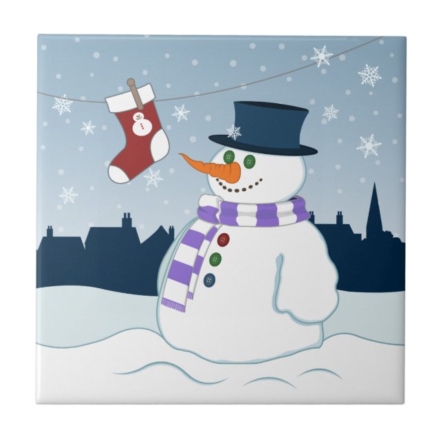 Carreau Bonhomme de neige et Noël de bas (Devant)