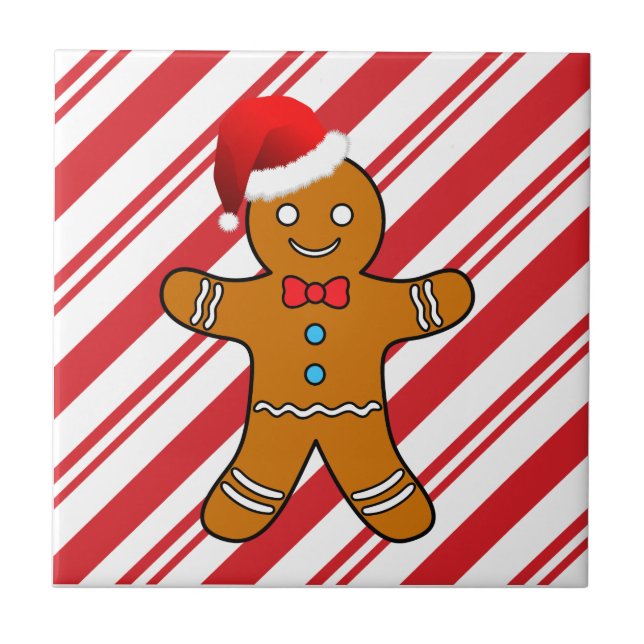 Carreau bonhomme en pain d'épice à Noël (Devant)