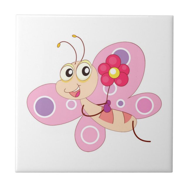 CARREAU BONNE PETITE FILLE À BOUTTERFLY (Devant)