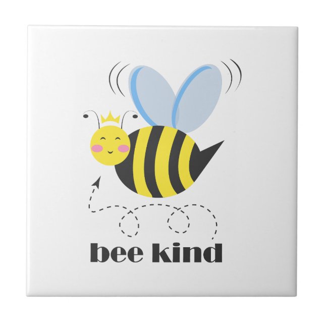 Carreau Bonne princesse d'abeille avec couronne et slogan  (Devant)